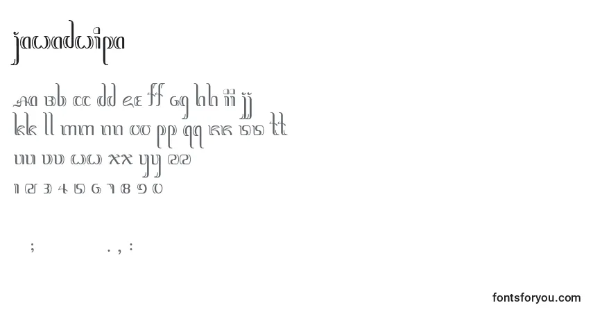 Schriftart Jawadwipa – Alphabet, Zahlen, spezielle Symbole
