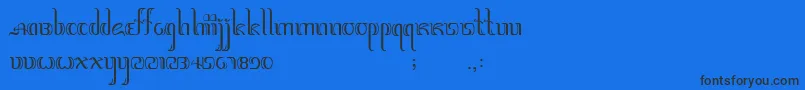 Шрифт Jawadwipa – чёрные шрифты на синем фоне