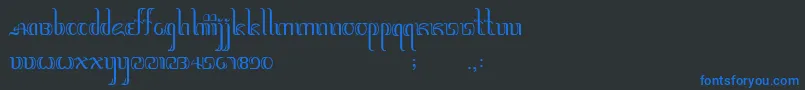 Jawadwipa Font – Blue Fonts on Black Background