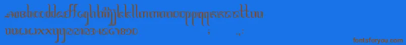 Jawadwipa Font – Brown Fonts on Blue Background