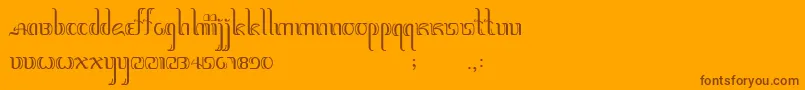 Jawadwipa Font – Brown Fonts on Orange Background