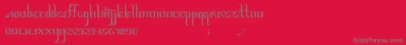 Jawadwipa-fontti – harmaat kirjasimet punaisella taustalla