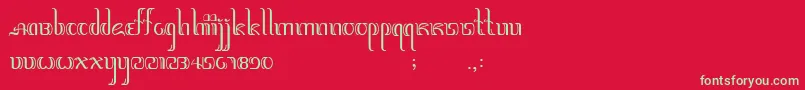 Jawadwipa Font – Green Fonts on Red Background