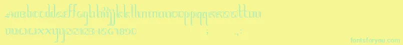 Jawadwipa Font – Green Fonts on Yellow Background