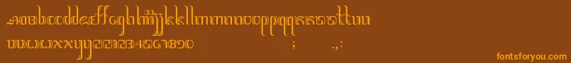 Jawadwipa Font – Orange Fonts on Brown Background