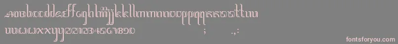 フォントJawadwipa – 灰色の背景にピンクのフォント