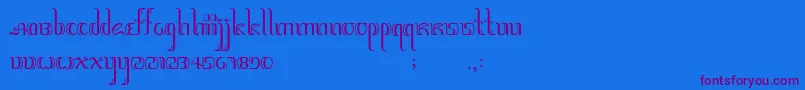 Jawadwipa Font – Purple Fonts on Blue Background