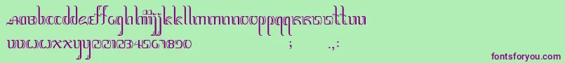 Jawadwipa Font – Purple Fonts on Green Background