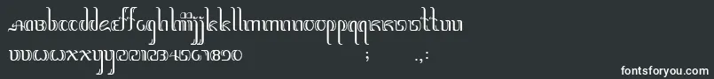 Jawadwipa-Schriftart – Weiße Schriften auf schwarzem Hintergrund
