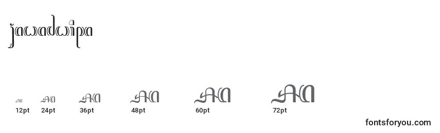 Größen der Schriftart Jawadwipa