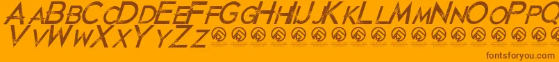 JustdiealreadyItalic Font – Brown Fonts on Orange Background