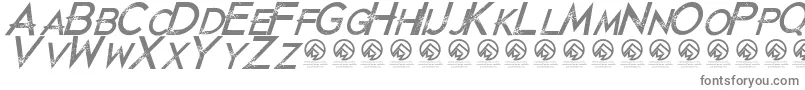 JustdiealreadyItalic-fontti – harmaat kirjasimet valkoisella taustalla