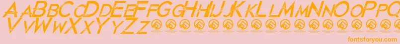 JustdiealreadyItalic Font – Orange Fonts on Pink Background