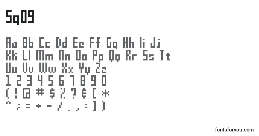 Czcionka Sg09 – alfabet, cyfry, specjalne znaki