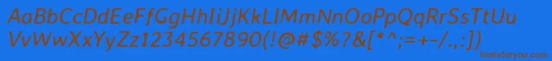 AveriasanslibreItalic Font – Brown Fonts on Blue Background