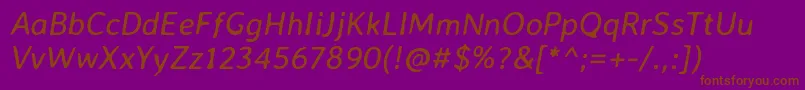 Шрифт AveriasanslibreItalic – коричневые шрифты на фиолетовом фоне