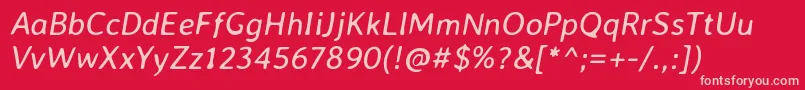 AveriasanslibreItalic Font – Pink Fonts on Red Background