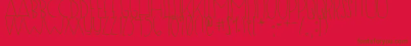 DjbSugarShock-Schriftart – Braune Schriften auf rotem Hintergrund