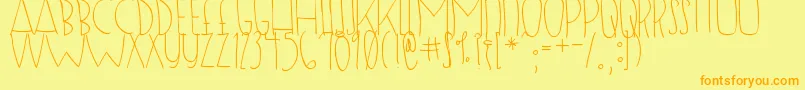 Шрифт DjbSugarShock – оранжевые шрифты на жёлтом фоне