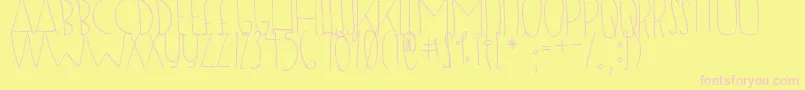DjbSugarShock-Schriftart – Rosa Schriften auf gelbem Hintergrund