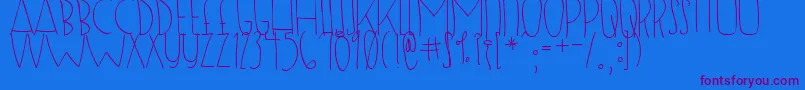 Więcej informacji o czcionce DjbSugarShock Czcionka DjbSugarShock – fioletowe czcionki na niebieskim tle