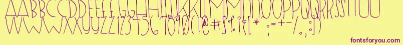 DjbSugarShock Font – Purple Fonts on Yellow Background