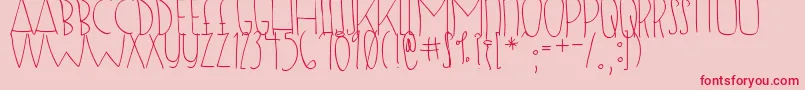 フォントDjbSugarShock – ピンクの背景に赤い文字