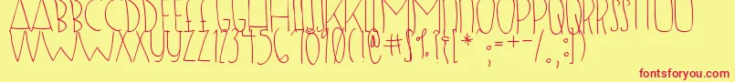DjbSugarShock-Schriftart – Rote Schriften auf gelbem Hintergrund
