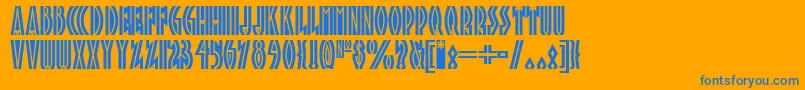 フォントTropicana ffy – オレンジの背景に青い文字