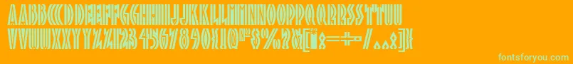 Tropicana ffy-Schriftart – Grüne Schriften auf orangefarbenem Hintergrund