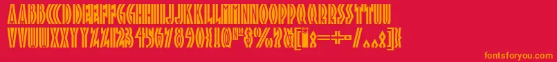 フォントTropicana ffy – 赤い背景にオレンジの文字