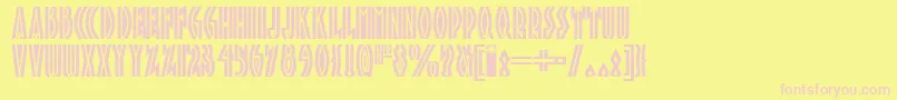 Tropicana ffy-Schriftart – Rosa Schriften auf gelbem Hintergrund