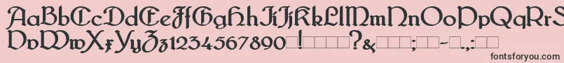 Bridgeb-fontti – mustat fontit vaaleanpunaisella taustalla