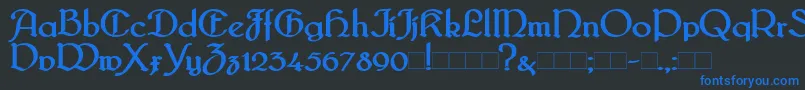 Bridgeb Font – Blue Fonts on Black Background
