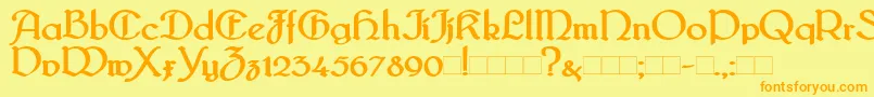 Bridgeb Font – Orange Fonts on Yellow Background