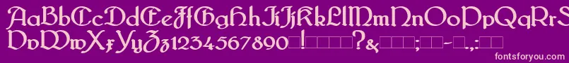 Bridgeb Font – Pink Fonts on Purple Background