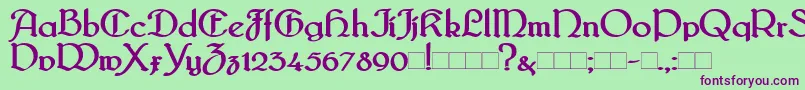 Bridgeb Font – Purple Fonts on Green Background