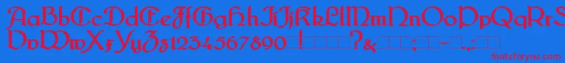 Bridgeb Font – Red Fonts on Blue Background