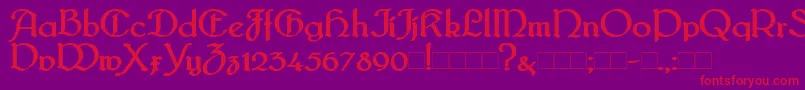 Bridgeb Font – Red Fonts on Purple Background