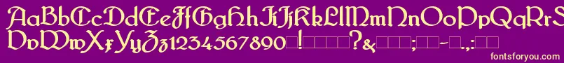 Bridgeb Font – Yellow Fonts on Purple Background