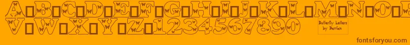 ButterflyLetters Font – Brown Fonts on Orange Background