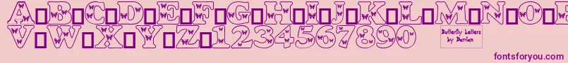 ButterflyLetters Font – Purple Fonts on Pink Background