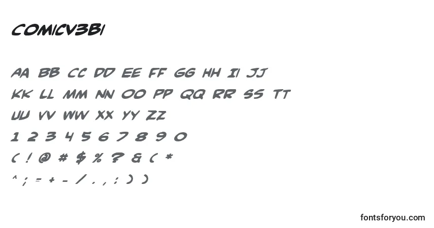 Czcionka Comicv3bi – alfabet, cyfry, specjalne znaki