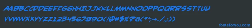 Comicv3bi Font – Blue Fonts on Black Background