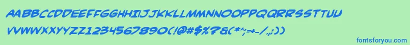 Comicv3bi Font – Blue Fonts on Green Background