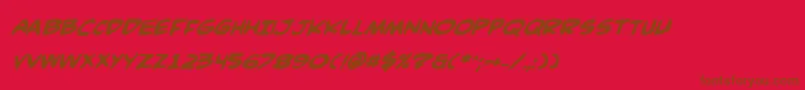Czcionka Comicv3bi – brązowe czcionki na czerwonym tle