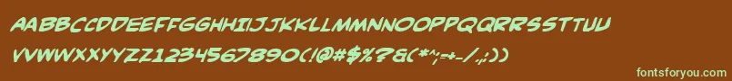 Comicv3bi Font – Green Fonts on Brown Background
