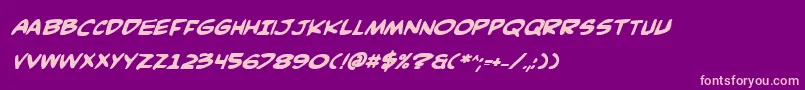 Comicv3bi Font – Pink Fonts on Purple Background