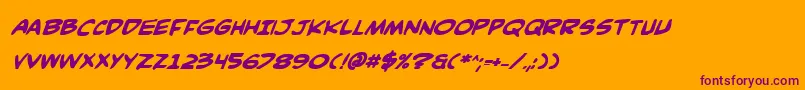 Comicv3bi Font – Purple Fonts on Orange Background