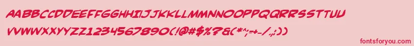 Comicv3bi-Schriftart – Rote Schriften auf rosa Hintergrund